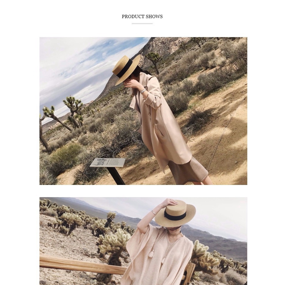 Mũ rơm vành rộng kiểu dáng đơn giản thời trang mùa hè đơn giản