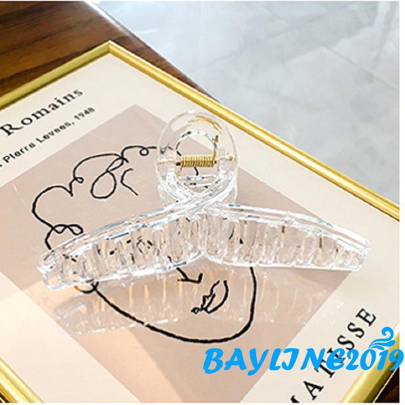 Kẹp tóc bản rộng trong suốt thiết kế thanh lịch cho nữ