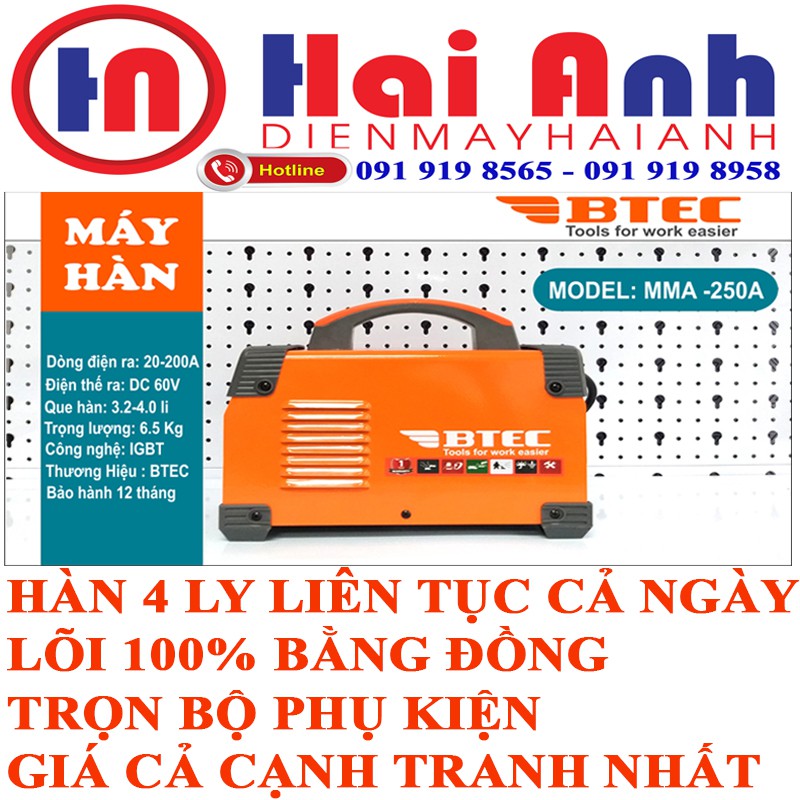 Máy hàn điện cơ- MÁY HÀN ĐIỆN TỬ BTEC MMA250A, CÔNG NGHỆ NHẬT BẢN, MỐI HÀN ĐẸP, ỔN ĐỊNH, SIÊU TIẾT KIỆM ĐIỆN NĂNG