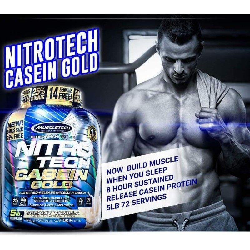 Sữa Tăng Cơ Nitro Tech Casein Gold - Size 5lbs - Vị Chocolate