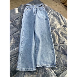 Quần Jean nữ ống suông dài cạp lưng kiểu mới chất Jean ko ra màu
