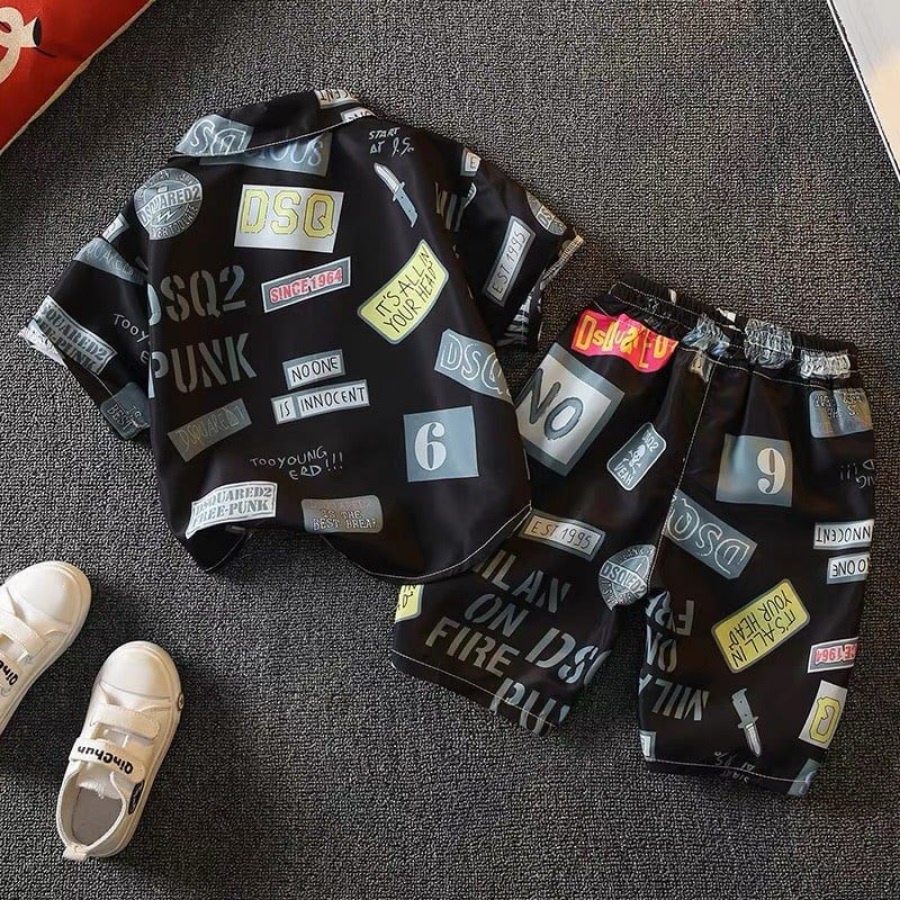 Bộ Sơ Mi Cộc Tay Cực Xinh Cho Bé Trai Bé Gái Từ 8-32kg - Voi Store