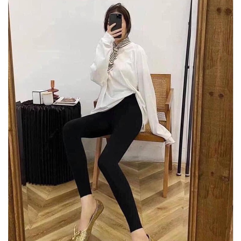 Quần legging nữ dài thái nâng mông cạp cao co giãn 4 chiều màu đen - Quần legging nữ gen bụng mặc tập gym đi học công sở
