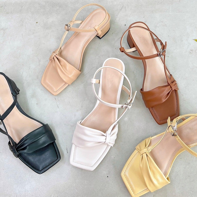 Sandan gót cao 5 phân quai nơ dễ thương,có bigsize 35-43