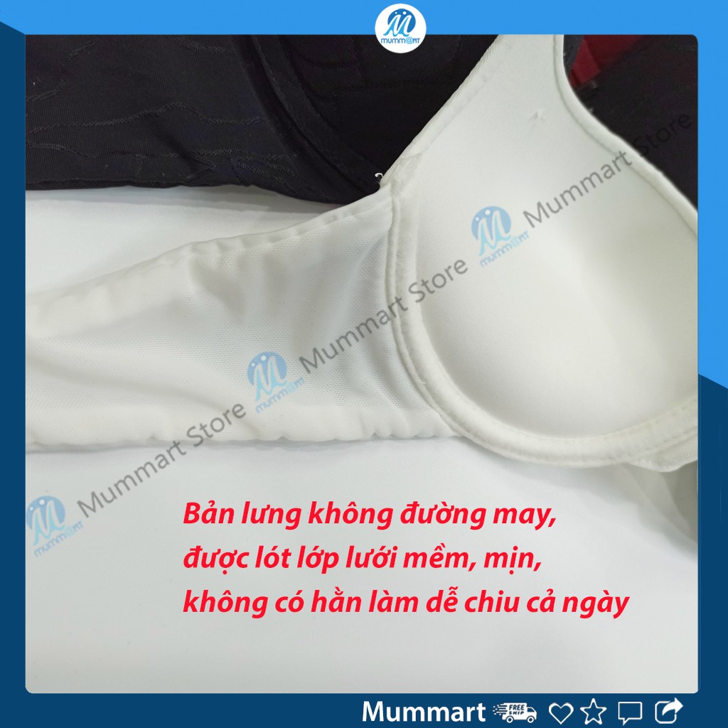 Áo lót nữ siêu đẩy tạo khe mút vừa Belle, áo ngực nữ mút dày nâng ngực không viền trơn - Mummart