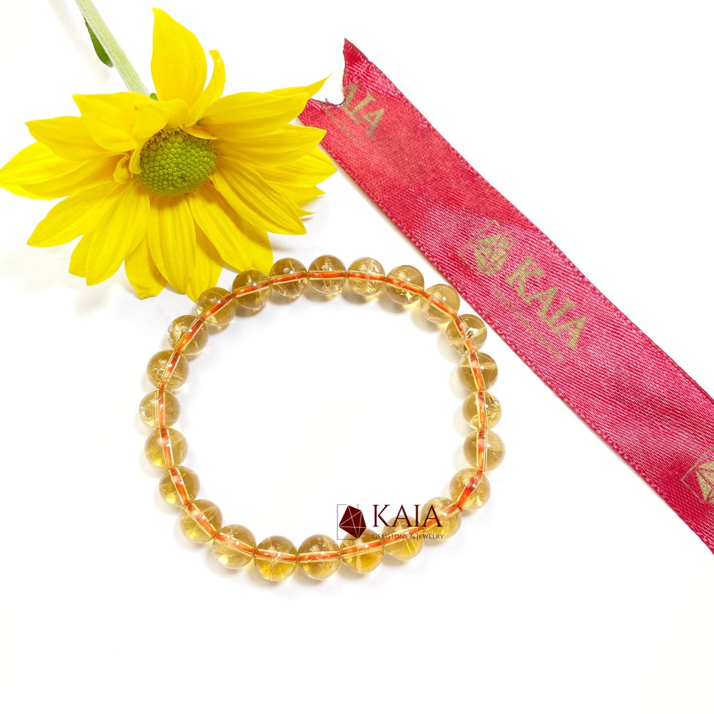 Vòng tay thạch anh cho người mệnh kim và mệnh thổ7 li - KAIA