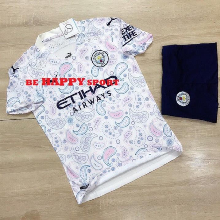 Áo Đá Banh Đẹp Mancity Trắng Hồng Vải Thái Gai Lưới Cực Mát - Đặt Áo Bóng Đá PP bởi Be Happy Sport  ྇