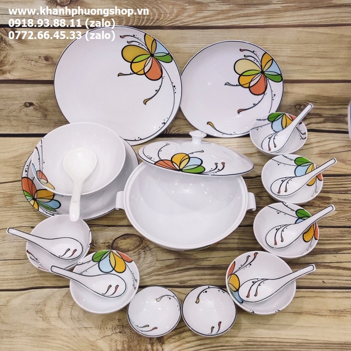 Bộ chén tô dĩa sứ Minh Long Daisy Bóng Bay các size nhỏ - bộ chén tô dĩa sứ Minh Long Bóng Bay