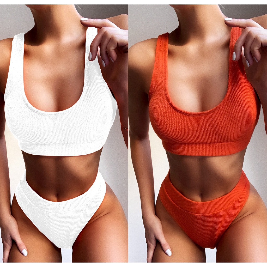 Bikini dệt kim lưng cao quyến rũ cho nữ | BigBuy360 - bigbuy360.vn