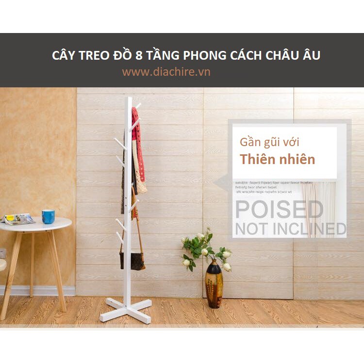 CÂY TREO ĐỒ ĐỨNG XUẤT KHẨU CAO 170CM GỖ TỰ NHIÊN SƠN E1 TIÊU CHUẨN CHÂU ÂU.