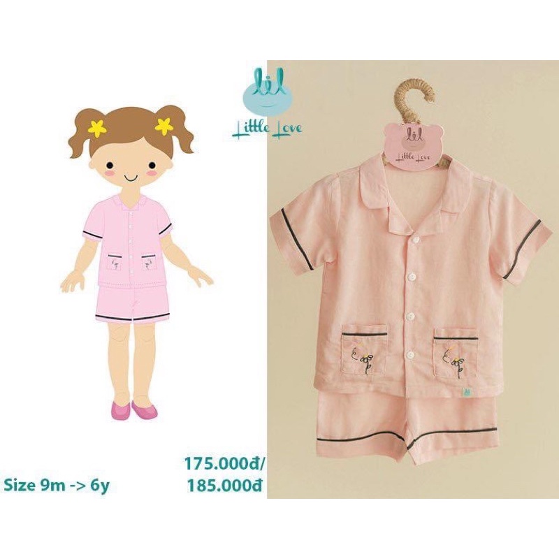 pijama cộc tay 2 túi bylil