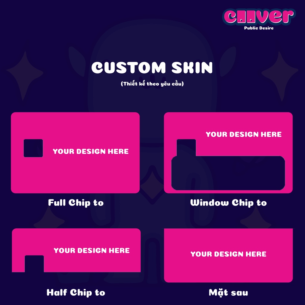 CUSTOM Miếng dán skin thẻ ngân hàng/thẻ ATM, thẻ chung cư, thẻ thang máy, thẻ gửi xe,... COOVER