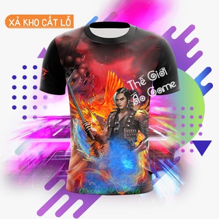 [Xả Kho] Áo Thun Nam Free Fire - Áo FF  3D Màu Đen Hayato