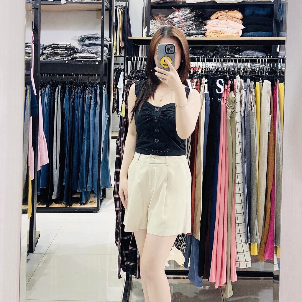 Áo croptop nữ màu đen