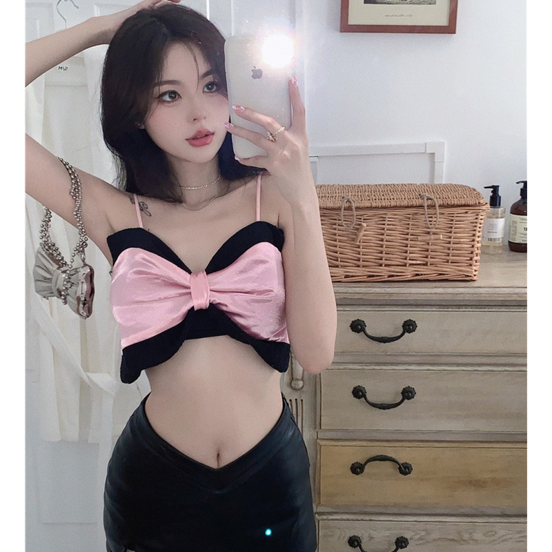 Áo Hai Dây Đính Nơ Quyến Rũ Thời Trang Mùa Hè Dành Cho Nữ