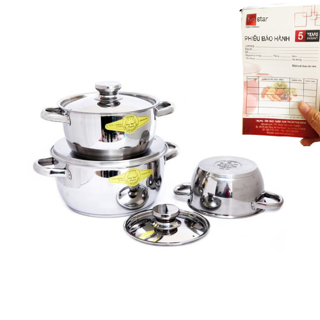 Bộ 3 nồi Fivestar inox 3 đáy Cool FS06C-1 (Bảo hành 5 năm)