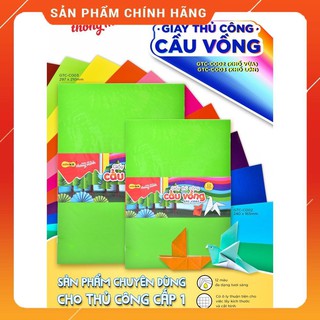 [Chính Hãng] Giấy Thủ Công Cầu Vòng Colokit (xấp 12 tờ/12 màu tươi sáng - định lượng 80g có ô ly vuông)