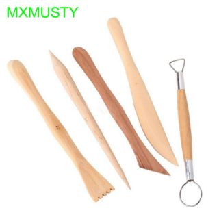 Bộ 5 Cây Tạo Hình Điêu Khắc Đất Sét, Làm Gốm, Cán Gỗ