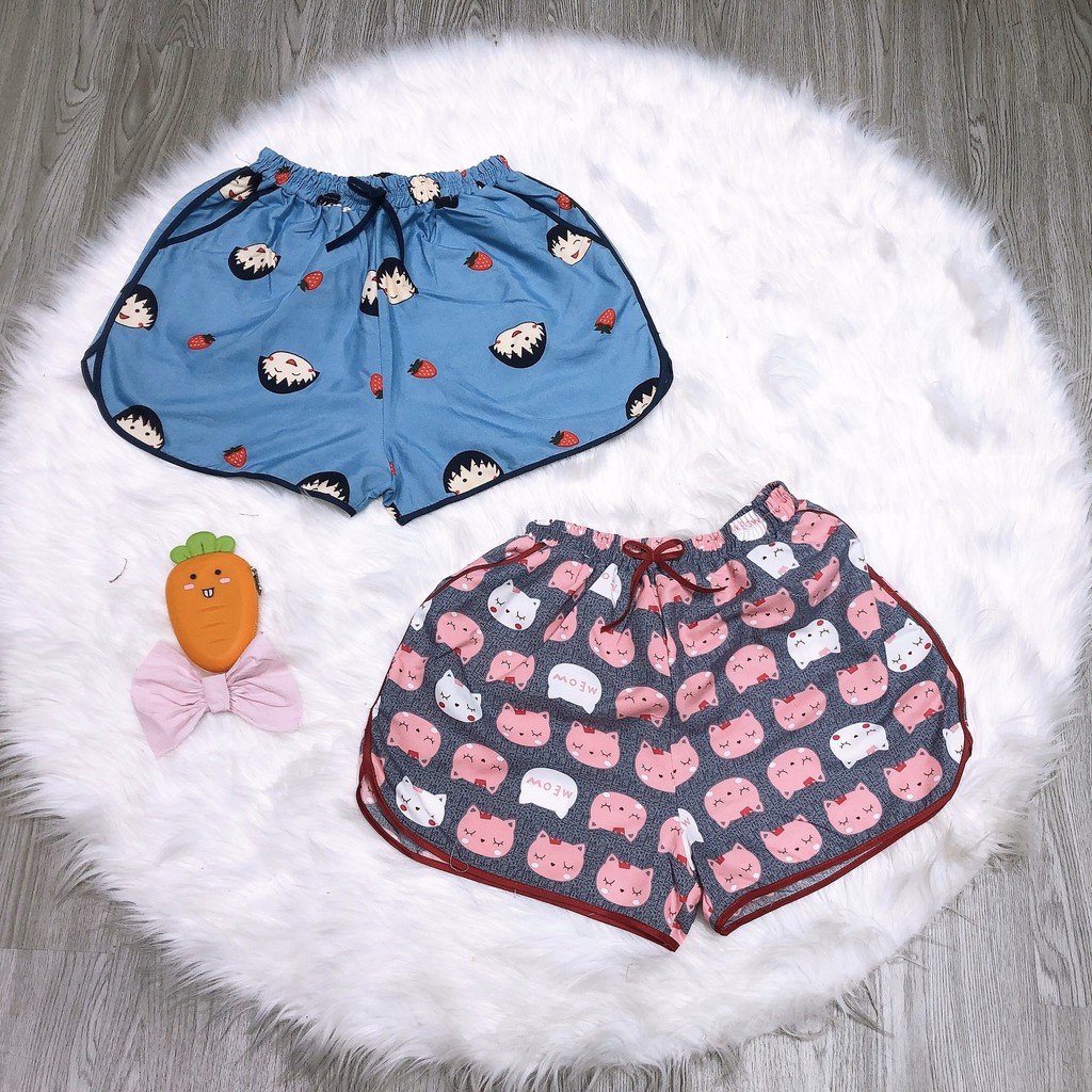 đơn 99K] Quần đùi Kate Thái mặc nhà họa tiết cute ❤️ | BigBuy360 - bigbuy360.vn