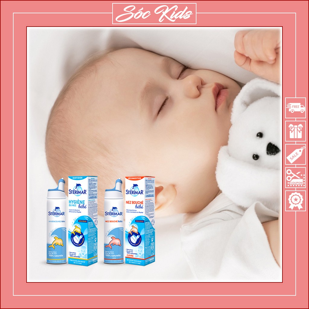 Xịt Mũi Cá Heo Vàng Cam Sterimar Baby Cho Bé Từ Sơ Sinh - CHUẨN PHÁP | DATE 2023 | MẪU MỚI | CHAI 100ml | SÓC KIDS