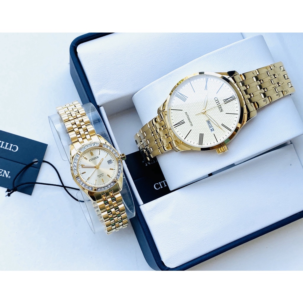 Đồng hồ đôi dây thép Citizen NH8352-53P Và EU6062-50P