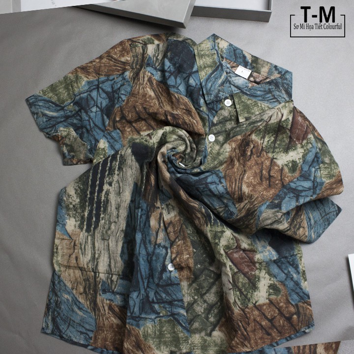 [Mã AOSOMT5 hoàn 15% tối đa 30k xu đơn 99k] Áo sơ mi hoạ tiết Colourful tay ngắn nam thoáng mát, không nhăn | BigBuy360 - bigbuy360.vn