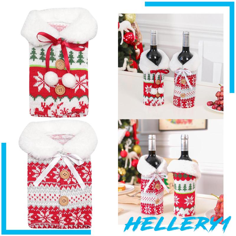 [Hellery1] Túi Bọc Chai Rượu Vang Trang Trí Giáng Sinh