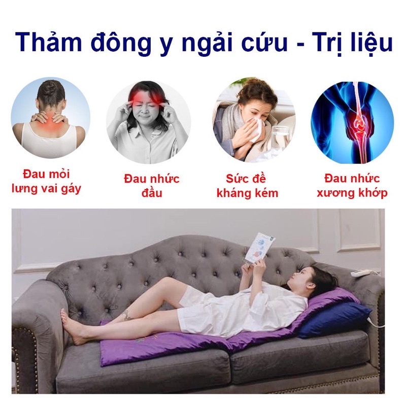 Đệm ngải cứu chuẩn chính hãng l, hàng đặt tại xưởng Tung Quốc, bảo hành 12 tháng, thảm ngải cứu trị đau mỏi xương khớp