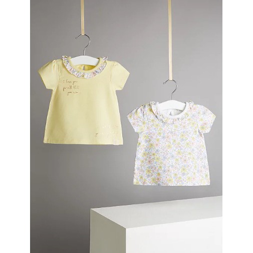 Set 2 áo cộc tay cổ sen George UK sz 6-24m