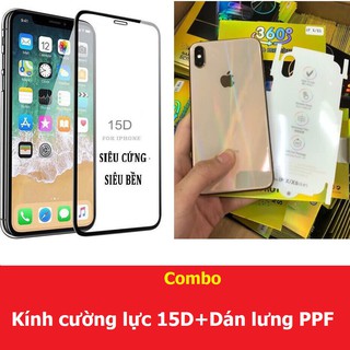 [FREESHIP TỪ 50K] IPhone Kính Cường Lực 15D Full Viền + Dán Lưng PPF