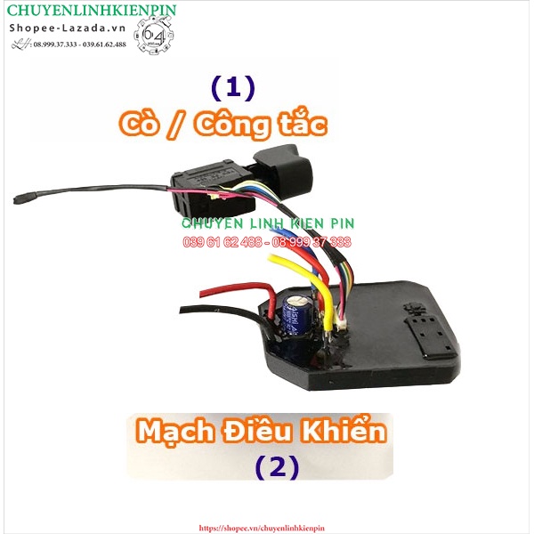 Mạch điều khiển, công tắc điều tốc máy vặn bulong 18V không chổi than