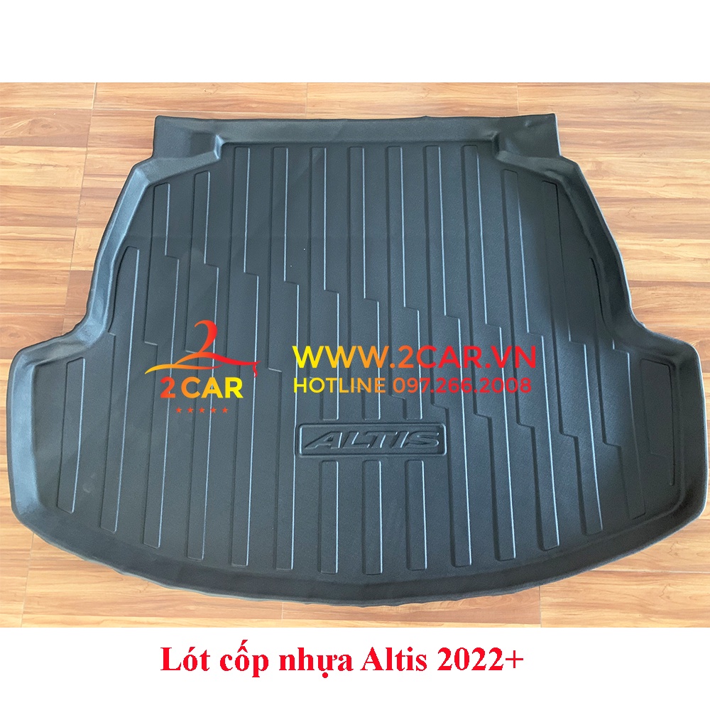 Lót cốp Toyota Corolla Altis 2022-2023-2024 chất liệu Nhựa dẻo không mùi, không thấm nước LCN-TO006