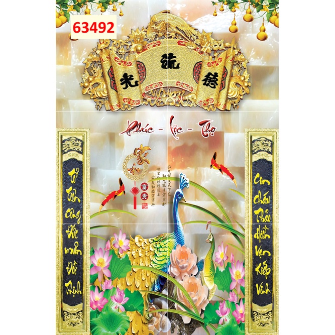 Tranh Dán tường 3d Phòng thờ, bàn thờ màu sắc, hình ảnh sắc nét