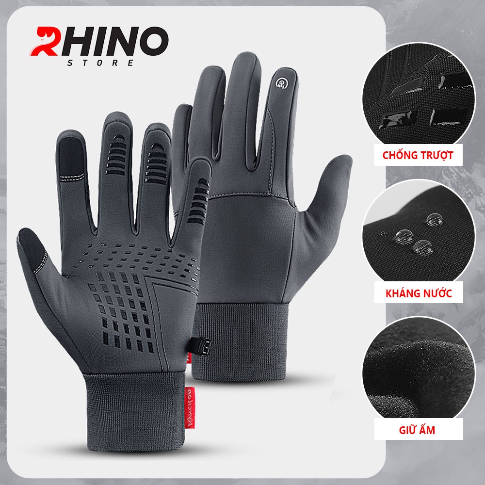 Găng tay giữ ấm mùa đông chống gió, dày dặn Rhino G101 thể thao cảm ứng điện thoại