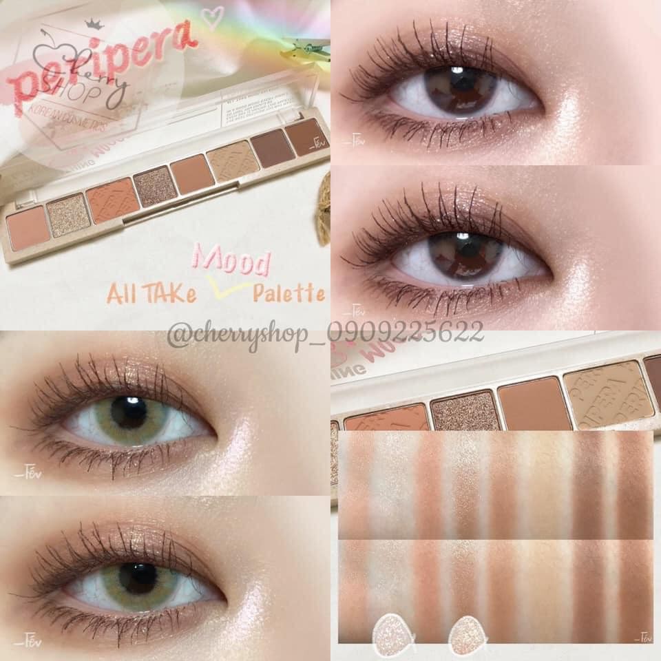 Bảng phấn mắt Peripera All Take Mood Palette date 31/3/2024 (rớt keo do vận chuyển nhưng shop gắn vào được)