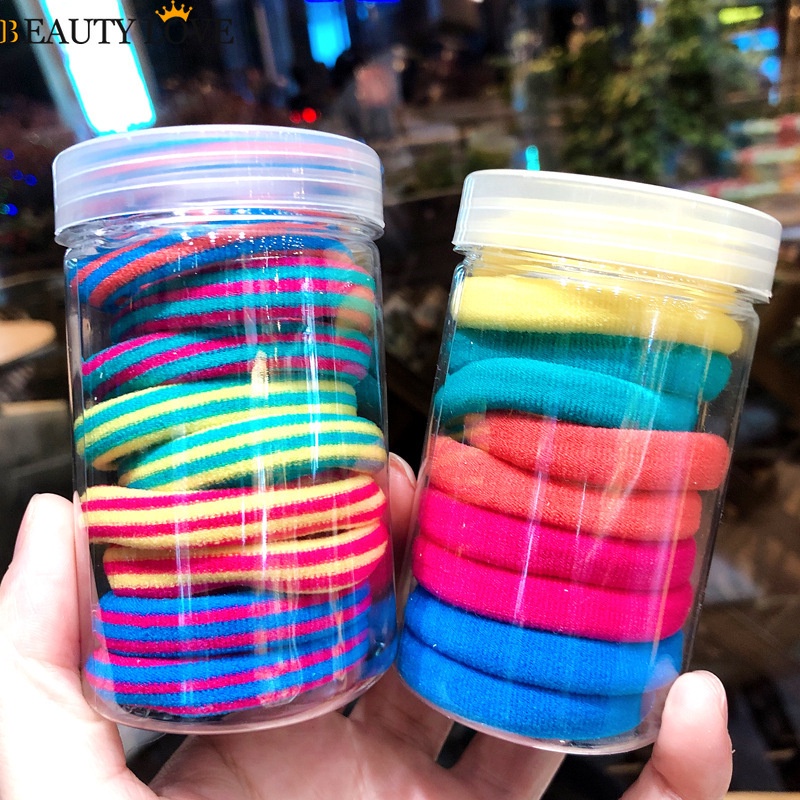 Set 10 Dây Cột Tóc Co Giãn Màu Kẹo Đơn Giản Dễ Thương Cho Bé Gái