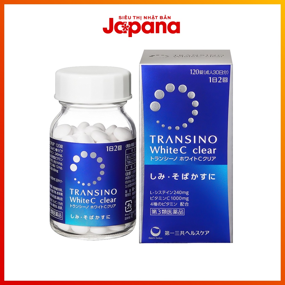 Viên uống mờ nám, sáng da Transino WhiteC Clear 120 viên