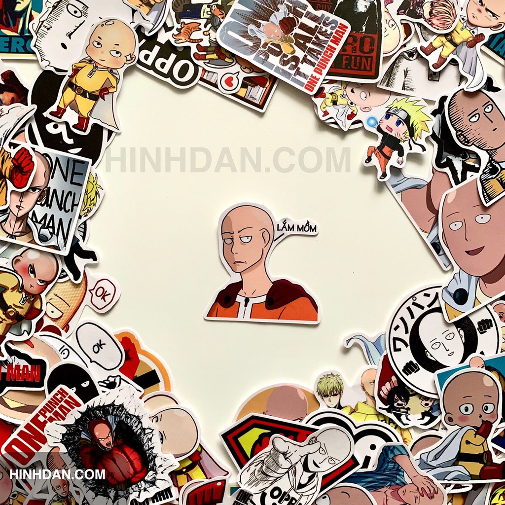 Sticker Chủ Đề ONE PUNCH MAN Hình Dán Decal Chất Lượng Cao Chống Nước Trang Trí Va li, Xe, Laptop, Nón Bảo Hiểm