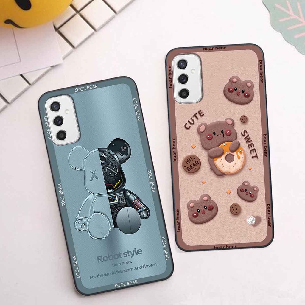 Ốp Samsung M52 5G bear brick, gấu đáng yêu, dễ thương