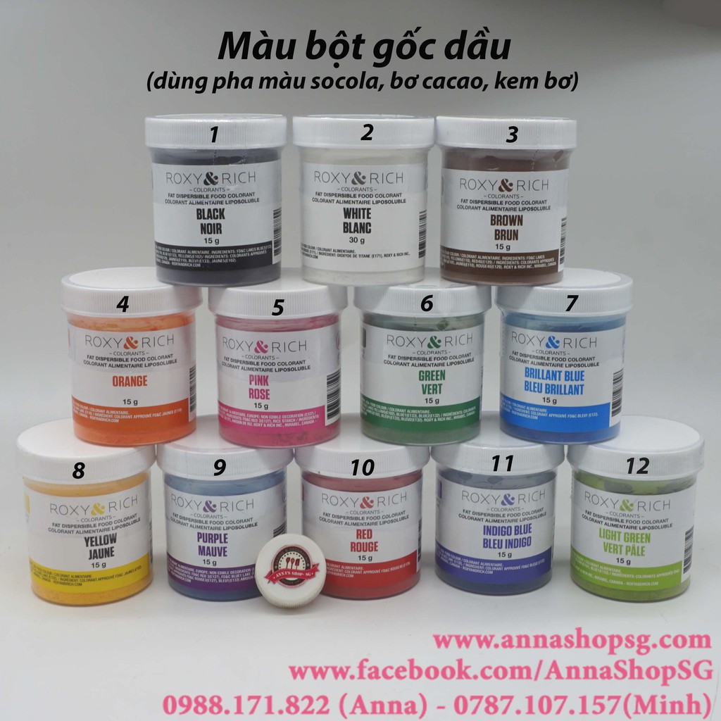 MÀU BỘT GỐC DẦU ROXY&RICH