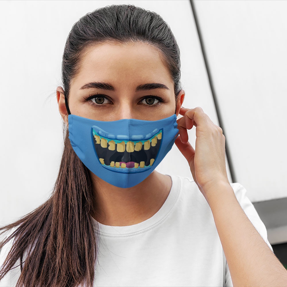 Khẩu trang vải in Monster_2784 CARTWELL chất liệu vải mềm 2 lớp phòng dịch bệnh lọc không khí phòng dịch