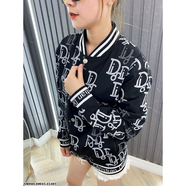 Áo khoác bomber nam đen Dior in vân chìm siêu hot_Áo khoác Dior trần bông 3 lớp_Áo khoác Dior nhung dầy dặn