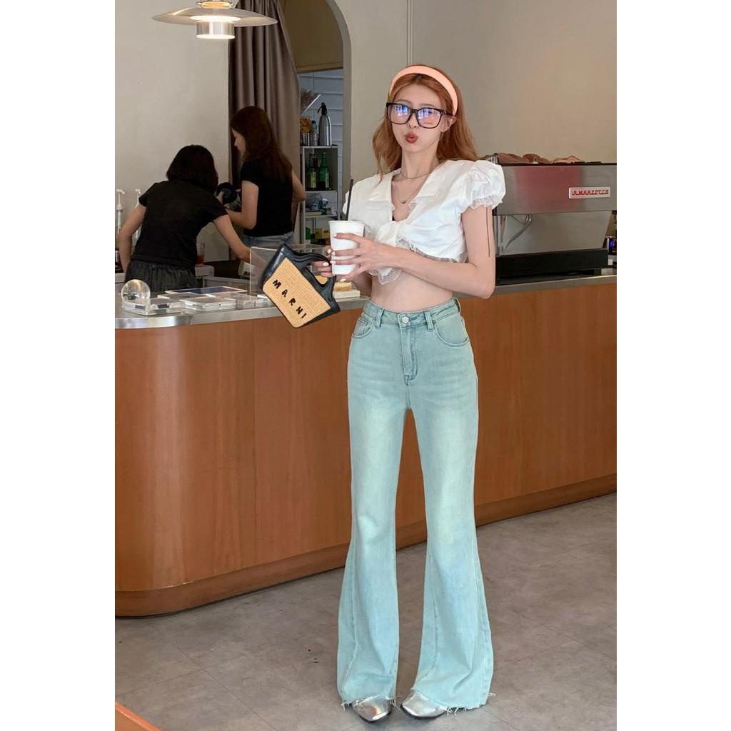 Quần Denim Ống Loe Thời Trang Dạo Phố Cá Tính 62974