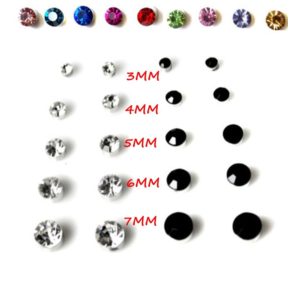 Set 12 bông tai nam châm hình tròn 3/4/5/6/7mm thiết kế sáng tạo cho nữ