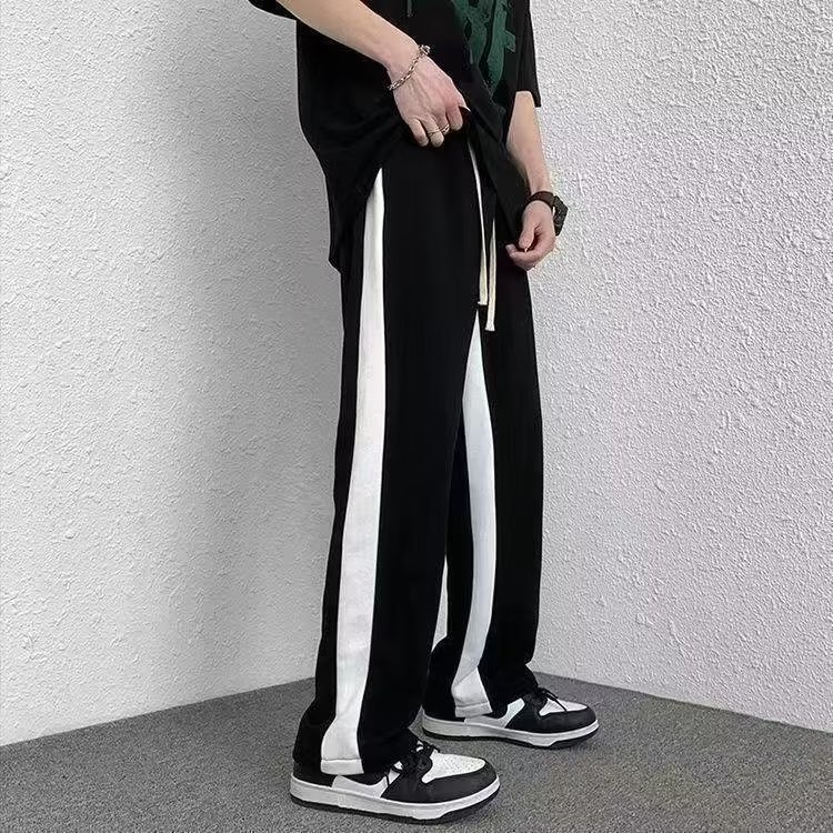 Quần Thể Thao Ống Rộng Phối Sọc Hai Bên Thời Trang Hàn Quốc Chất Lượng Cao Size M-3XL