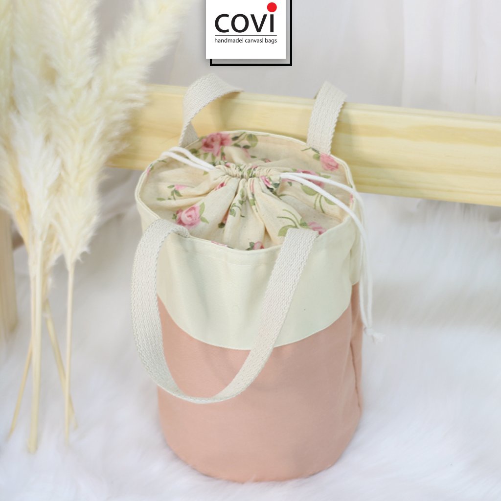 Túi cơm 2 màu Vải Canvas Thương Hiệu Covi