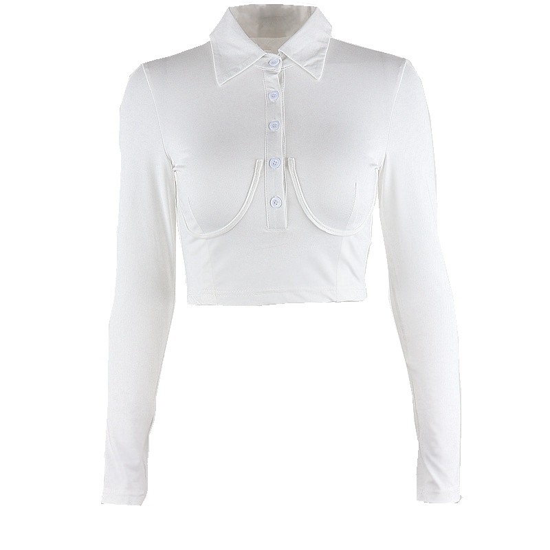 Áo kiểu croptop tay dài màu trơn quyến rũ thời trang dành cho nữ