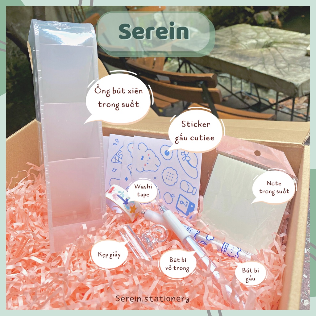 Color Box SEREIN combo đồ dùng học tập cute văn phòng phẩm phong cách Hàn Quốc