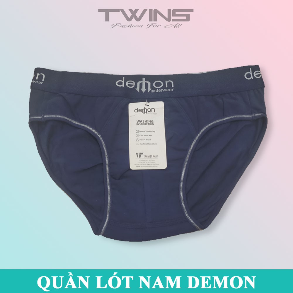 Quần lót nam tam giác cao cấp cotton Demon chính hãng lưng to bền đẹp, thoáng mát, thấm hút mồ hôi, co giãn thoải mái