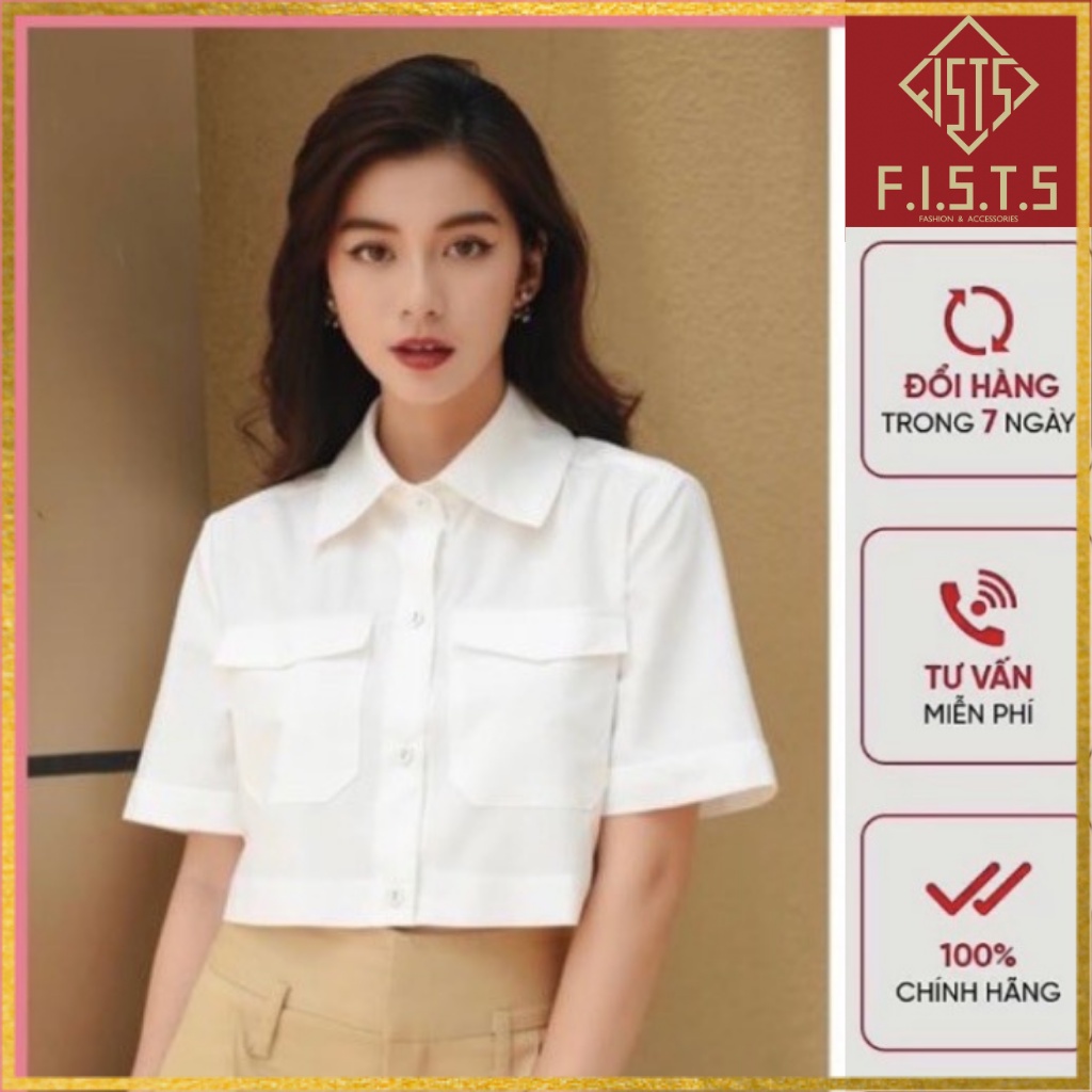 Áo sơ mi nữ trắng công sở croptop F76 chất vải đẹp thiết kế đơn giản dễ mặc cá tính đậm phong cách thời trang có BIGSIZE